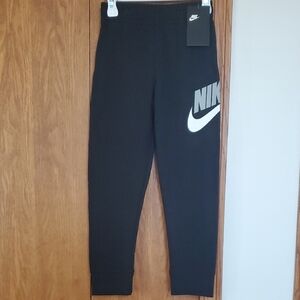 Nike Kids Black Sweatpants with White Logo